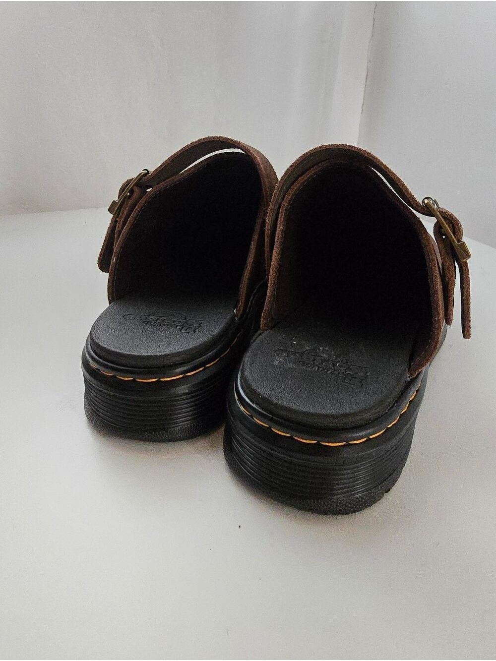 NWOT Dr. Martens Brookline Brown Suede Slingback Mules Clogs Women’s 9 Men’s 8 - Picture 7 of 17
